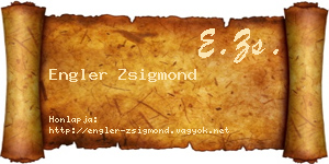 Engler Zsigmond névjegykártya